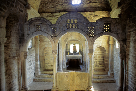 Interior, Church of Santa Cristina de Lena, Pola de Lena, Spain, 9th century, (2008).  Creator: LTL.