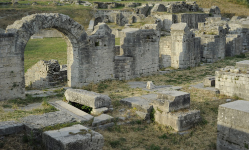 Partial view of the amphitheater ruins, ancient city of Salona, Solin, Croatia, 2018.  Creator: Unknown.