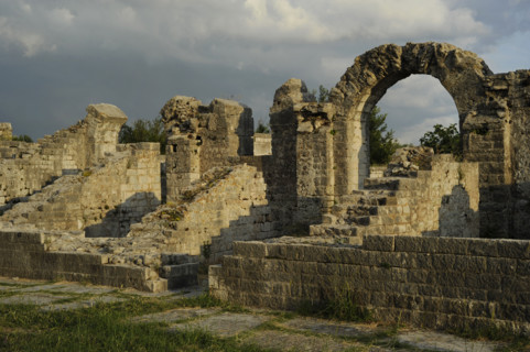 Partial view of the amphitheater ruins, ancient city of Salona, Solin, Croatia, 2018.  Creator: Unknown.