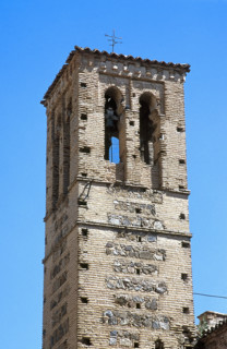 Bell tower, Church of San Sebastián, Toledo, Spain, 2008.  Creator: LTL.