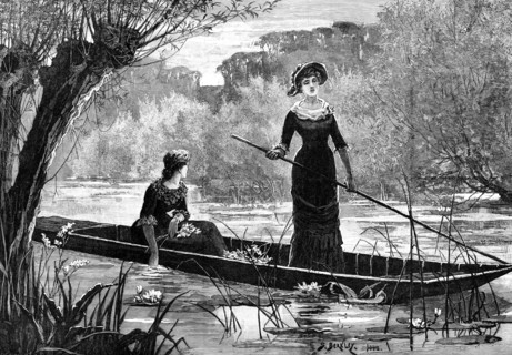 In Search of Water Lilies, 1883. Creator: Eugène Froment.