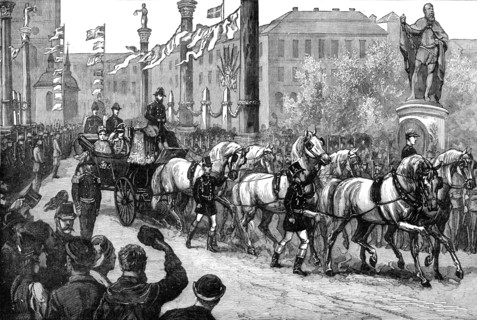 Entry of the newly married Crown Prince and Princess of Sweden at Stockholm, 1881. Creator: Unknown.