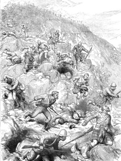 The Transvaal War: the scene as the last of our men retreated from Majuba Hill, February 27, 1881. Creator: Unknown.