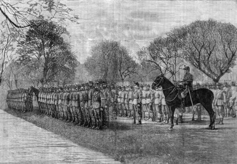 The Brighton Volunteer Review: Middlesex Corps in Steyne Gardens, 1881. Creator: Unknown.