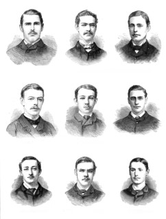 The Universities' Boat-Race: the Cambridge crew, 1881.  Creator: Unknown.