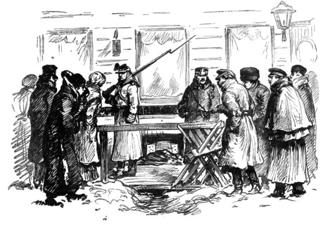 Sketches in St. Petersburg: cheesemonger's shop...where the mine was discovered, 1881.  Creator: Unknown.