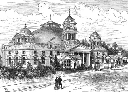 The Devonshire Hospital, Buxton, with the additional building, 1881. Creator: Unknown.