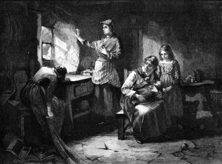 For Men must Work and Women must Weep, from the picture by W. H. Weatherhead..., 1883. Creator: Unknown.