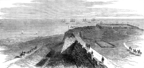 The British Squadron off the Great Wall of China, 1881. Creator: Unknown.