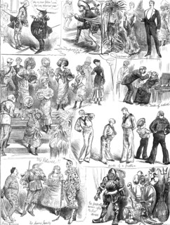 Sketches at a Fancy-Dress Ball, 1881. Creator: Joseph Swain.