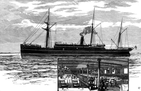 The Union Steam-Ship Company's Royal Mail-Steamer Tartar, 1883. Creator: Josiah Robert Wells.
