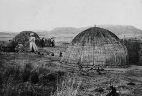 Colenso, South Africa: African kraal huts, 1905. Creator: Geoffrey L Parsons.
