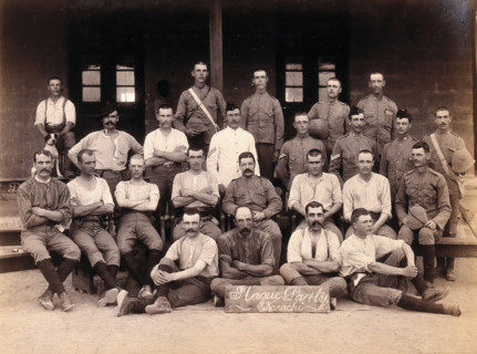 A group of volunteers involved with the Karachi Plague Committee, India, 1897. Creator: Unknown.