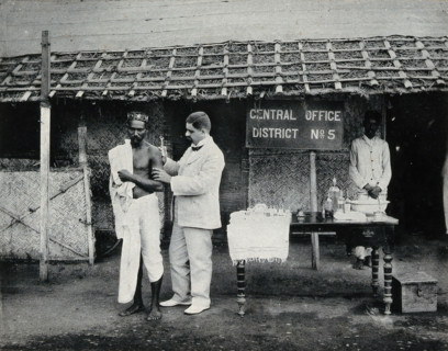 Bombay plague epidemic, 1896-1897: inoculation against plague, 1896/1897. Creator: Clifton & Co.