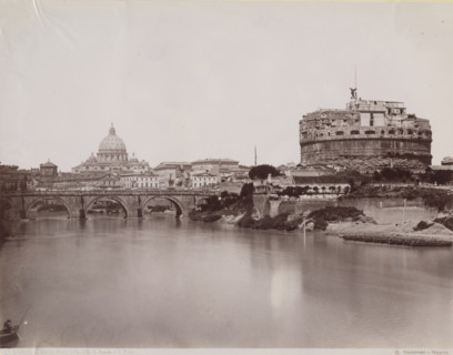 Tiber River - Castel Sant'Angelo, Rome, between 1880-1890. Creator: Giorgio Sommer.