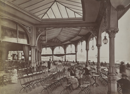 terrace, Kursaal, Ostend, between 1880-1890. Creator: Unknown.