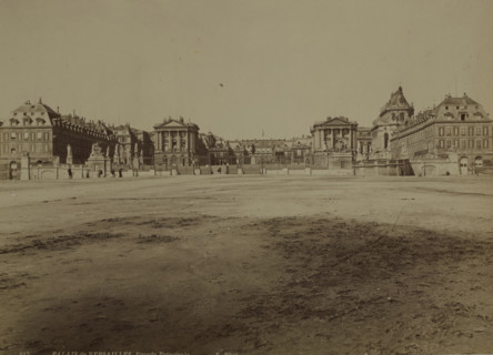 General view of the front façade, Palace of Versailles, between 1870-1890. Creator: Unknown.