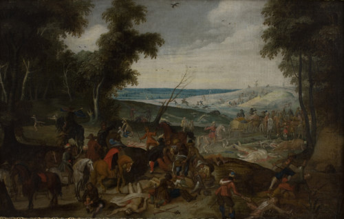 Battlefield, 1st half of the 17th century. Creator: Sebastian Vrancx.