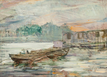Barges on the Seine, 1893. Creator: Stanislaw Wyspianski.