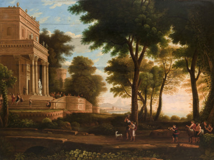 Landscape with a Classical Structure, 1821. Creator: Jan Wolanski.
