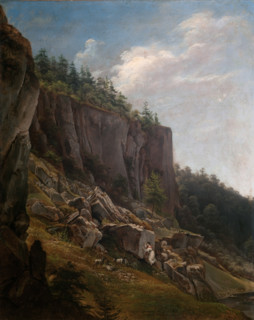 View of the Ojców Valley, 1844. Creator: Jan Nepomucen Glowacki.