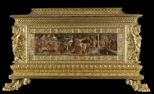 Scenes from the Story of Roman Lucretia-Front Panel of Cassone, c1410. Creator: Master of Charles of Durazzo.