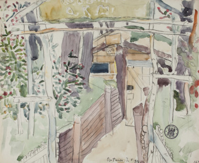 'Corridor to the Dugout. Optowa, May 3, 1916', May 3, 1916.  Creator: Leopold Gottlieb.