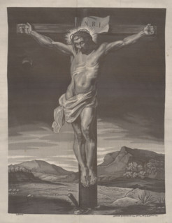 Woven picture-Christ on the Cross, 1st half of 19th century. Creator: Bonnart et Cie Verzier.