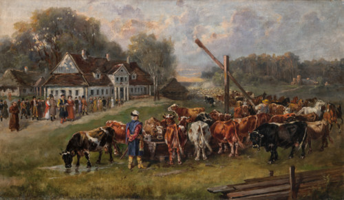 Cattle's Return, 1868. Creator: Jozef Brodowski.