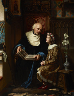St Jan of Kety as a Teacher of St Casimir the Prince, 1890. Creator: Florian Cynk.