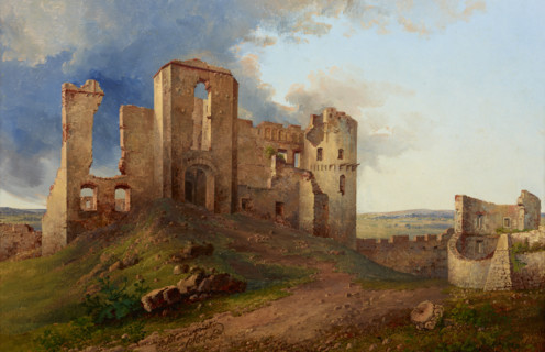 Ruins of the Tenczyn Castle, 1854. Creator: Aleksander Plonczynski.