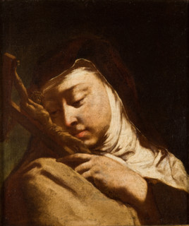 Saint Teresa of Ávila Contemplating the Cross, between 1740-1750. Creator: Domenico Maggiotto.