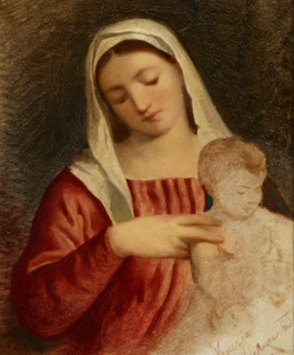Madonna with Child-Copy of the fragment of the painting "Madonna with Child..., 1864. Creator: Artur Grottger.