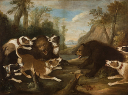 Dogs Fighting with Bears, 1st quarter of 18th century. Creator: Joseph Anton Harzath.
