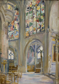 Interior of the Church of St. Etienne in Paris, 1864. Creator: Stanislaw Wyspianski.