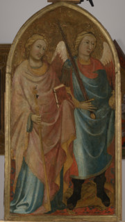 Saints James the Greater and Archangel Michael-Wing of a Triptych, between 1420-1425. Creator: Master of 1416.