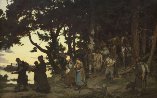 Funeral of Gediminas, 1888. Creator: Kazimierz Alchimowicz.