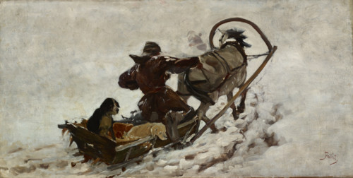 Dogs at a Hunt, c1886. Creator: Julian Falat.