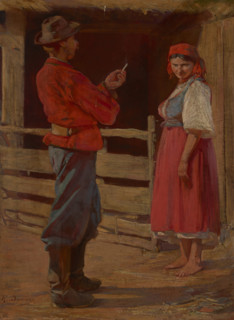 Conversation, between 1892-1896. Creator: Damazy Kotowski.