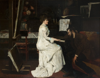 At the Piano, between 1882-1886. Creator: Stanislaw Lentz.