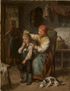 Preparation for School, between 1856-1860. Creator: Leopold Loeffler.