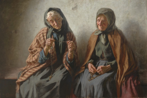 Women Praying in the Porch, 1902. Creator: Mieczyslaw Reyzner.