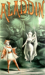 'Aladdin', pantomime poster, 1886. Creator: Unknown.