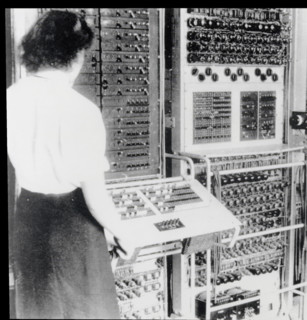 Colossus codebreaking computer in operation, World War II, 1943.  Creator: Unknown.