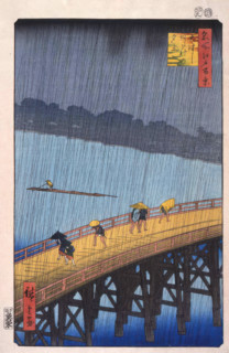 'Sudden Shower Over Shin-Ohashi Bridge and Ataker', after 1856.  Creator: Ando Hiroshige.