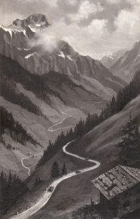 Mountain road, Army transport, between 1939 and 1946. Creators: Central Office of Information, Unknown.