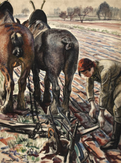 Land Army Girl, World War II poster, 1939.  Creator: Dame Laura Knight.