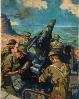 Coastal battery scene, World War II, c1939-c1945. Creator: Terence Tenison Cuneo.