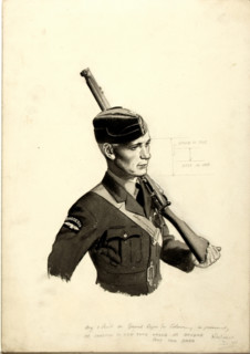 Unity of Strength Rhodesian airman with rifle WWII poster, between 1939 and 1946.  Creators: William Little, Central Office of Information.