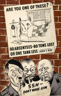 'Are you one of these? 80 Absentees - 80 tons lost or...', WWII poster, between 1939 and 1946. Creators: Central Office of Information, John T Roe.